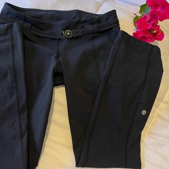 lululemon athletica Pants - Lululemon Black Capris with Belt